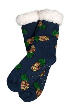 Beauty Thinxx Norwegersocken HÜTTENSOCKEN "Ananas" (Beutel, 1-Paar, 1 paar) umminoppen an der Fußsohle, Super Weich gefüttert und Kuschelig Warm