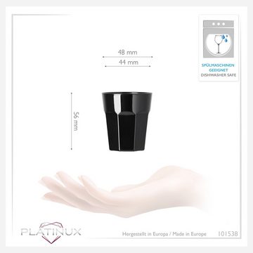 PLATINUX Schnapsglas Schwarze Schnapsgläser, Glas, 30ml (max. 40ml) Wodkagläser Tequilagläser Shotgläser Pinnchen 4cl