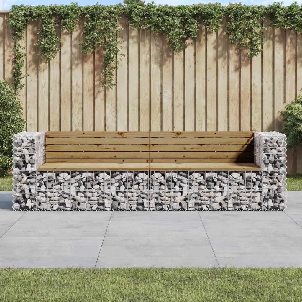 Gartenbank aus massivholz imprägniert 244x71x65,5 cm, verzinkter