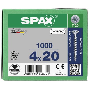 SPAX Schraube SPAX 1191010400205 Holzschraube 4 mm 20 mm T-STAR plus Stahl WIROX