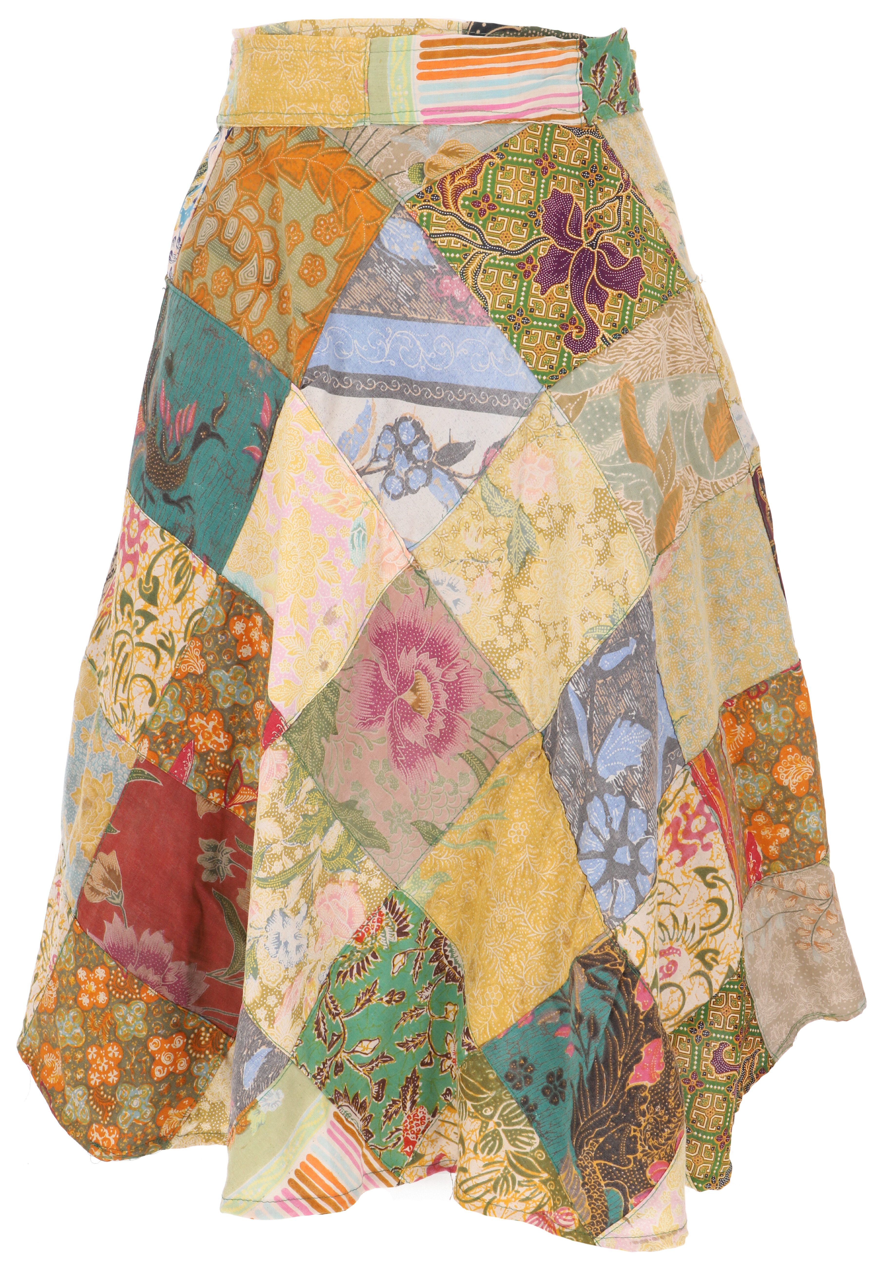 Guru-Shop Minirock Weit schwingender upcycling Patchwork.. alternative Bekl günstig online kaufen