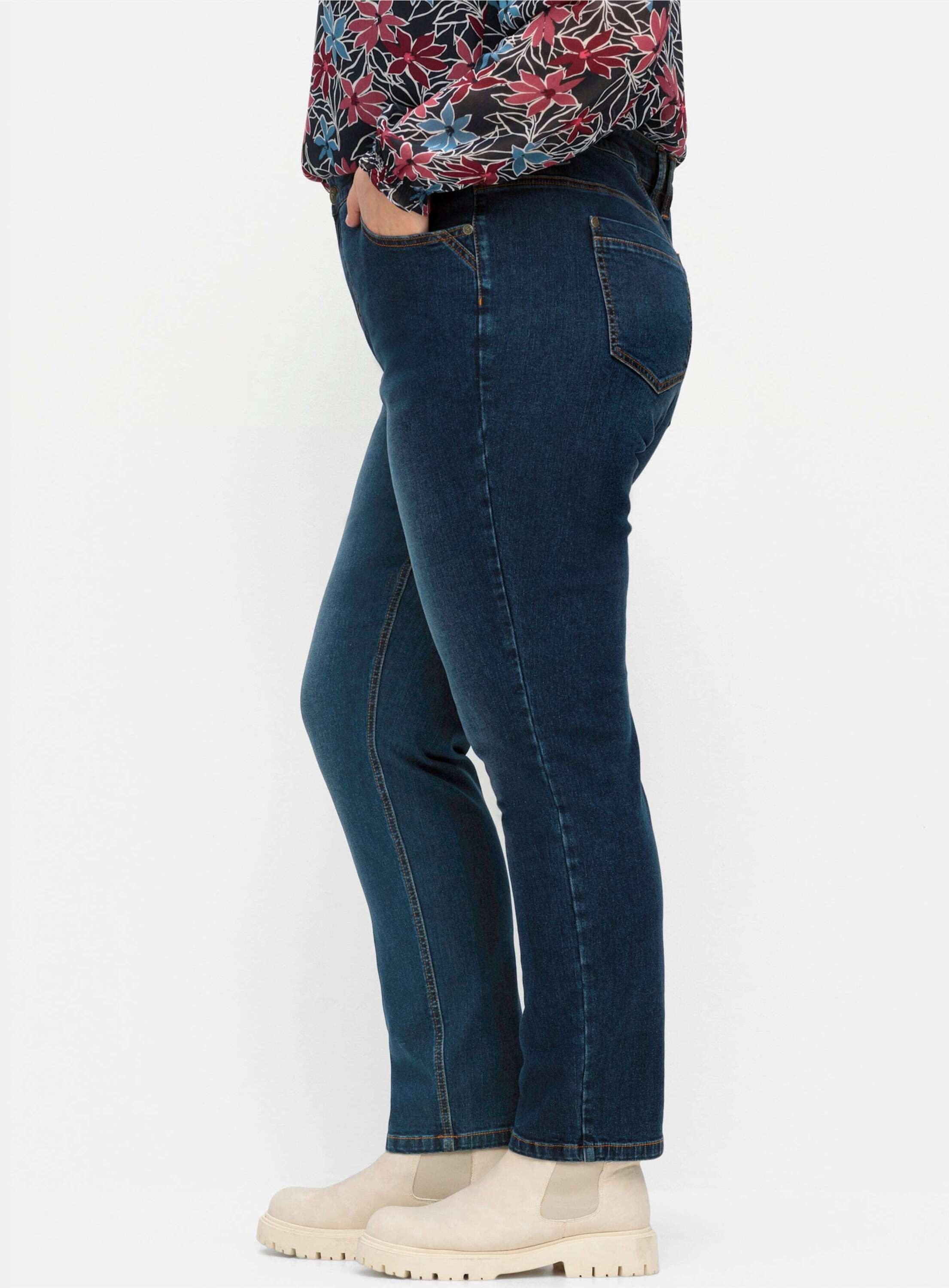 Sheego Bequeme Jeans Stretch-Jeans normal PIA, aus elastischem Denim