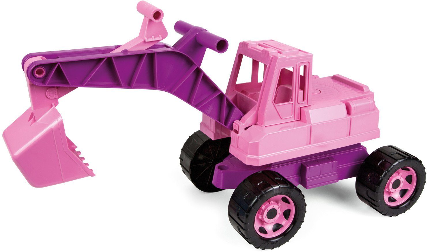 Lena® Spielzeug-Aufsitzbagger Giga Trucks, rosa, Made in Europe