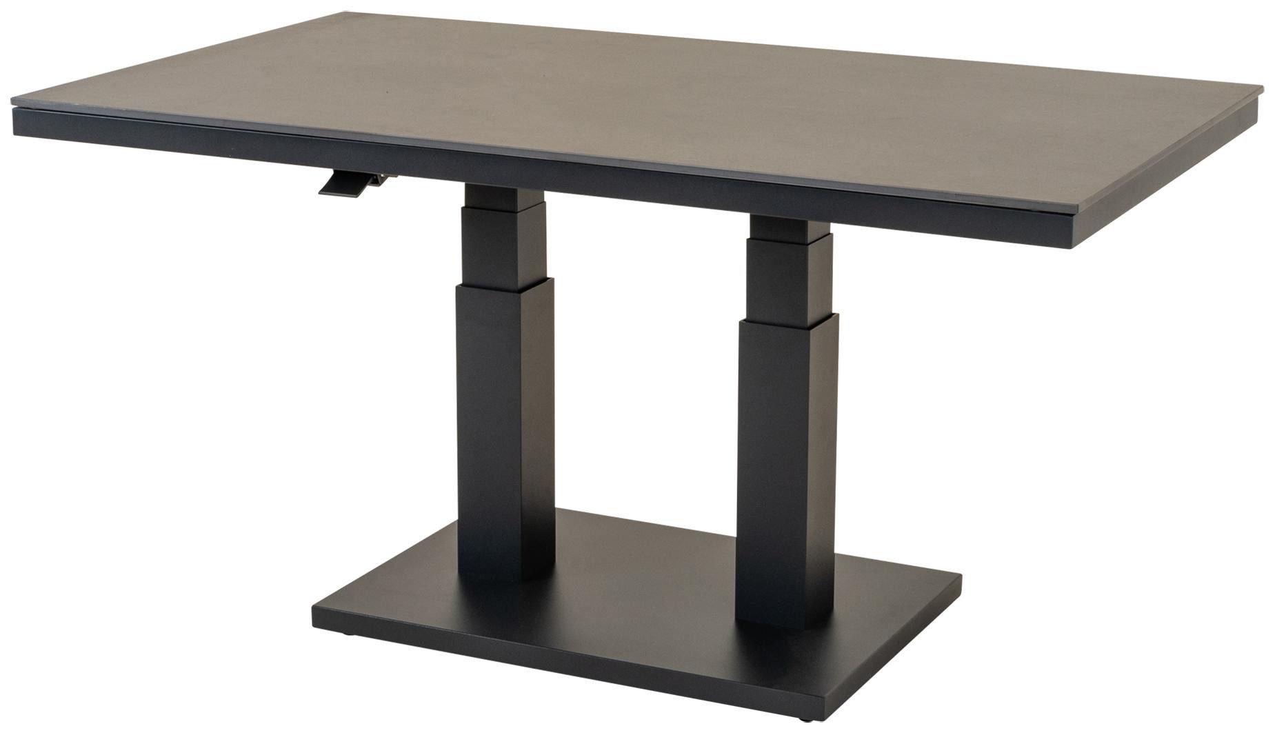Lesli Living Gartentisch Höhenverstellbarer Gartentisch GENEVA NEGRO - 140 x 80 cm