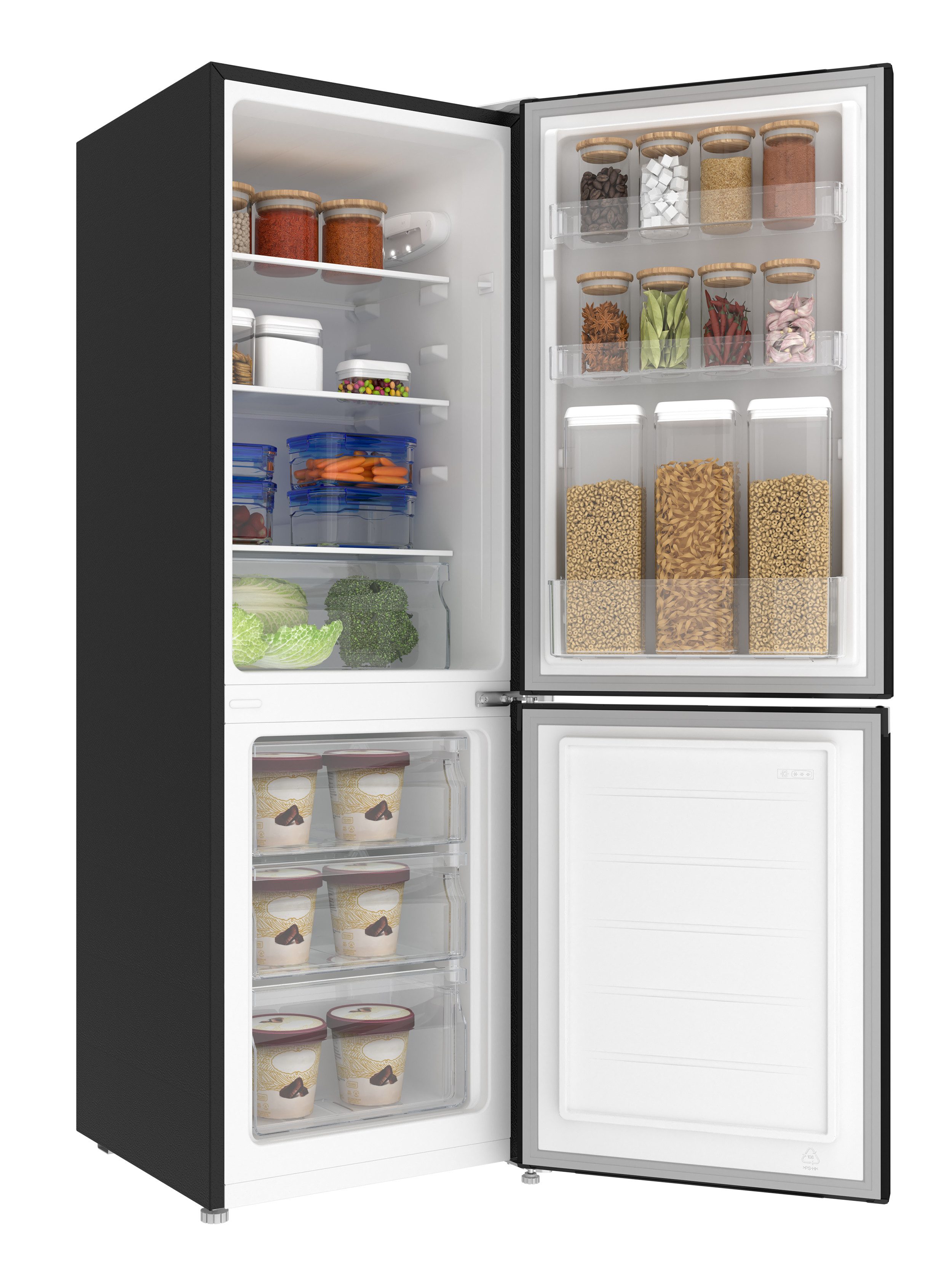 CHiQ Kühl-/Gefrierkombination, mit LED, 144 cm hoch, 50 cm breit, 157L Kühlschrank,12 Jahre Garantie auf den Kompressor,Low-frost