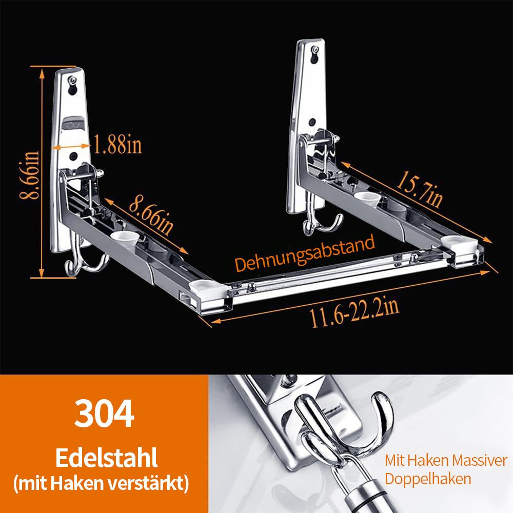 MOPUEA Mikrowellen-Wandhalterung Wandhalterung Mikrowelle Edelstahlarm verstellbar Tragkraft 100 lb