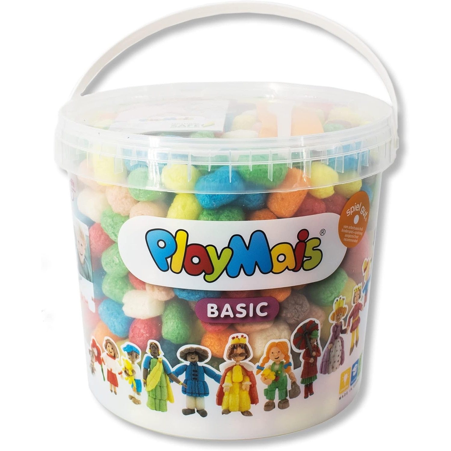 PlayMais Kreativset BASIC 500 (Kleiner Eimer) Bastelset Kreativset Modelieren Feinmotorik, Made in Germany