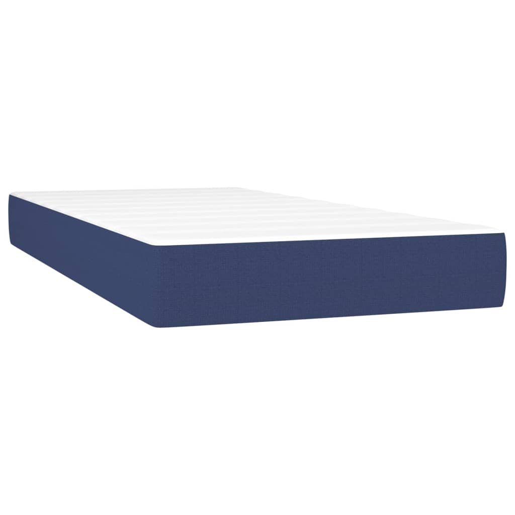 Boxspringmatratze Taschenfederkernmatratze Mittel Blau 90x200x20 cm Stoff, vidaXL, 20 cm hoch