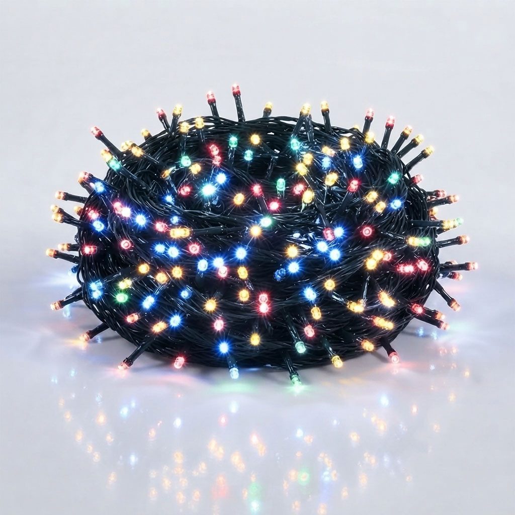 Spetebo Lichterkette LED Weihnachts Lichterkette bunt - 180 LED, 180-flammig