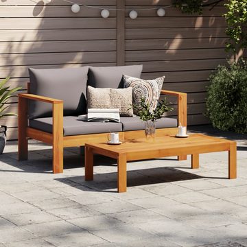 vidaXL Loungesofa Gartensofa mit Kissen 2-Sitzer Massivholz Akazie, 1 Teile