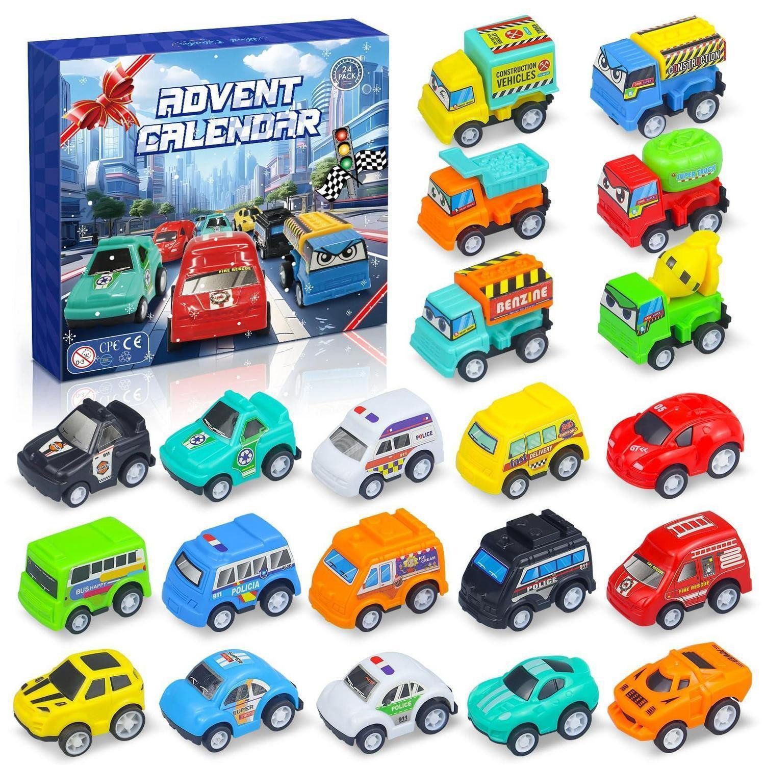 LuxusKollektion Spielzeug-Adventskalender Adventskalender 2026 Kinder Jungs Autos Pull-Back