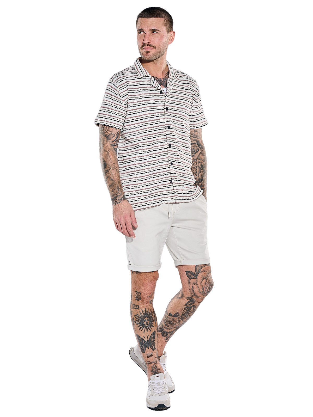 emilio adani Poloshirt Herren Poloshirt mit durchgehender Knopfleiste, Reinweiss