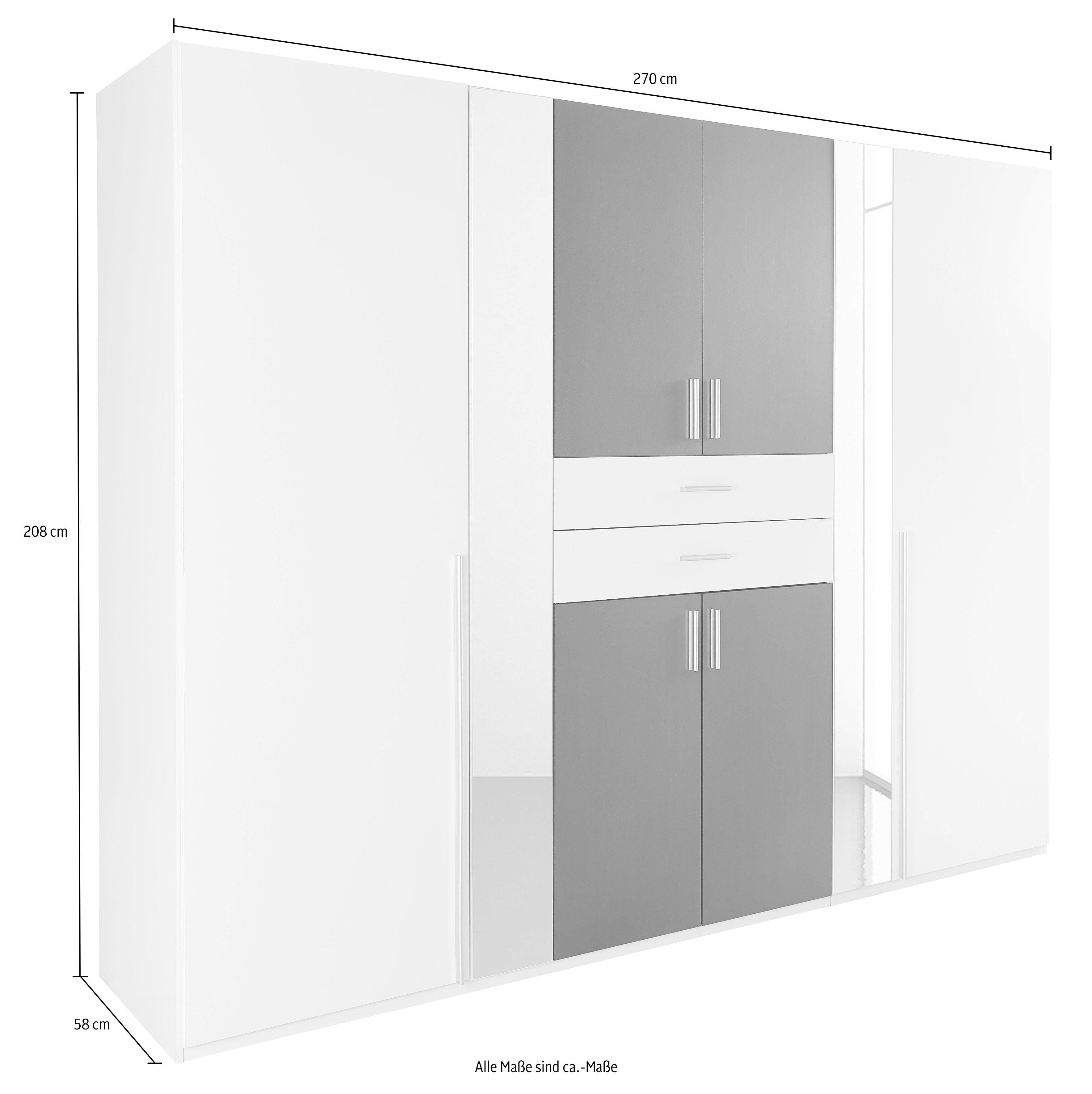 Wimex Kleiderschrank Vanea weiß/graphit