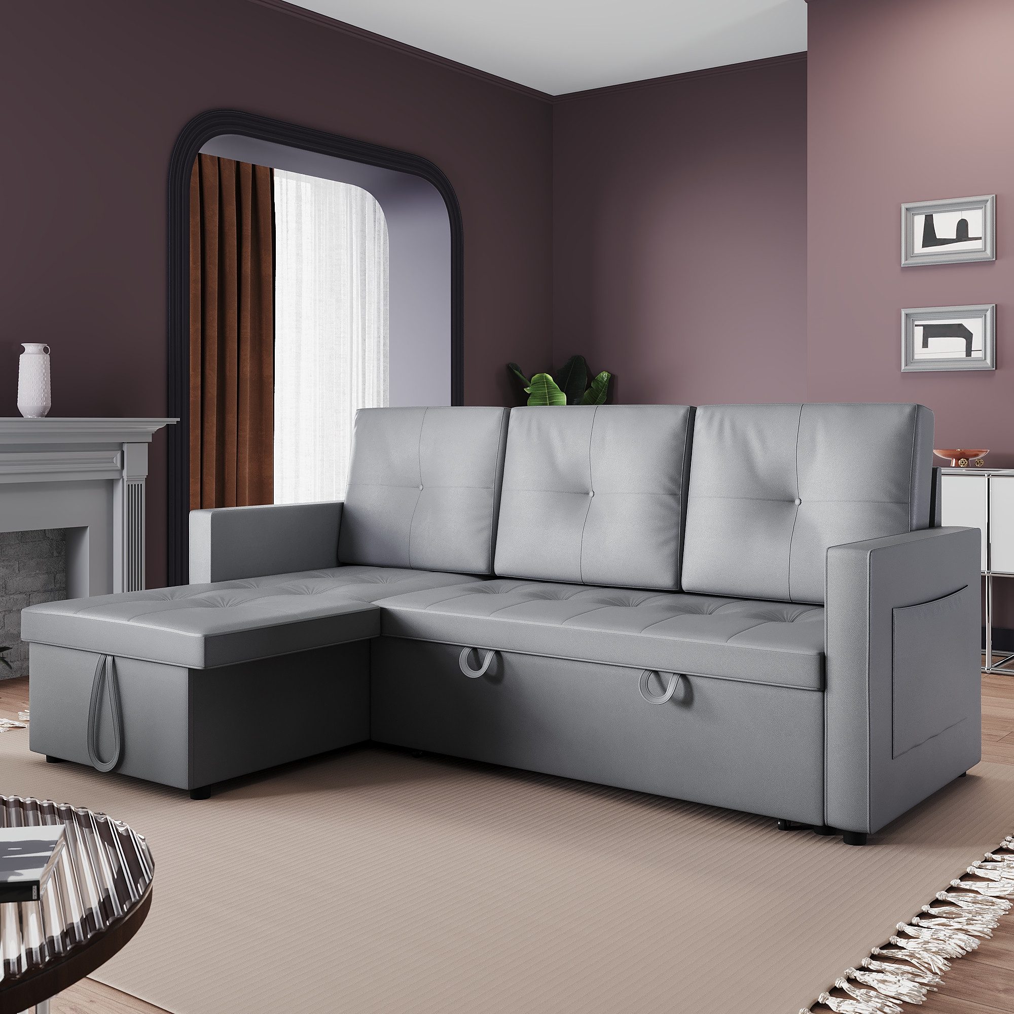 SONNI Schlafsofa Ecksofa, Schlafsofa mit Schlaffunktion, günstig online kaufen