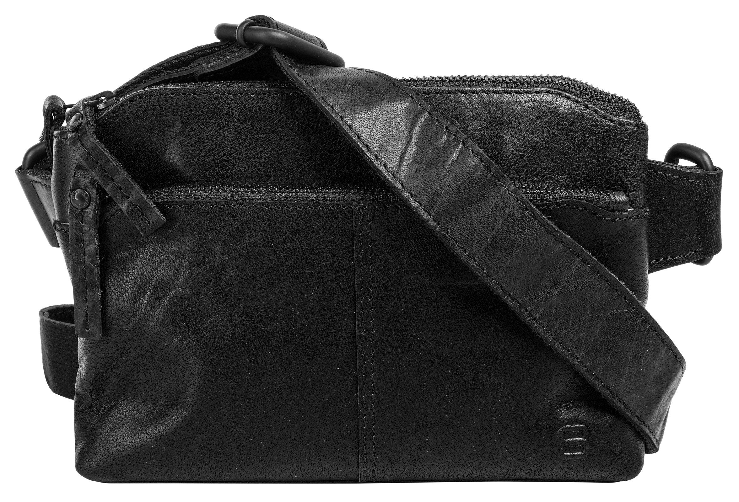 Spikes Sparrow & Gürteltasche, schwarz echt Leder