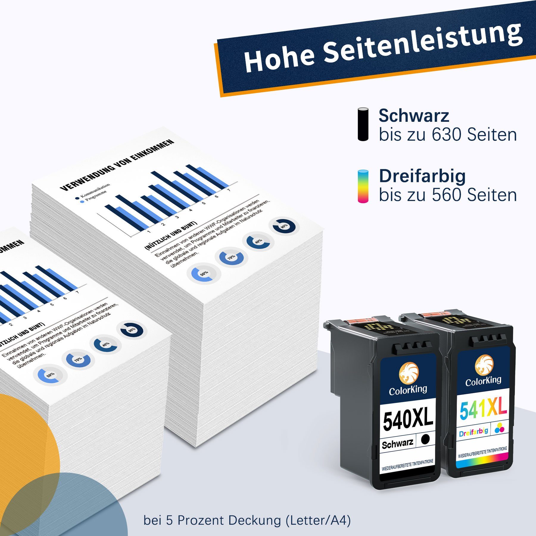 Thumbnail - ColorKing PG-540 CL-541 PG540 CL541 1x Schwarz+1x Farbe Tintenpatrone