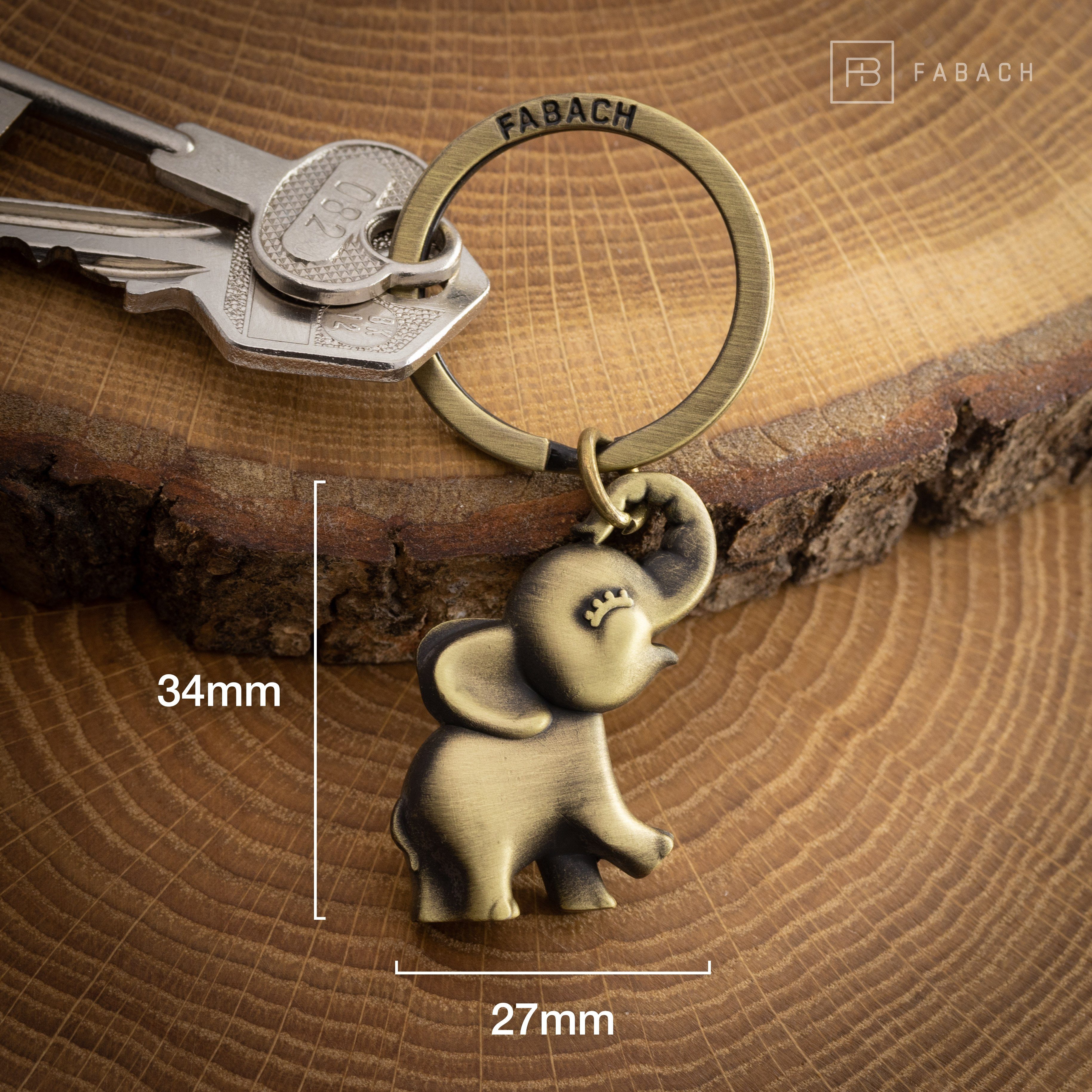 FABACH Schlüsselanhänger Elefant Jumbo - Antique Bronze Elefant für Süßer Glücksbringer Freundin Frau