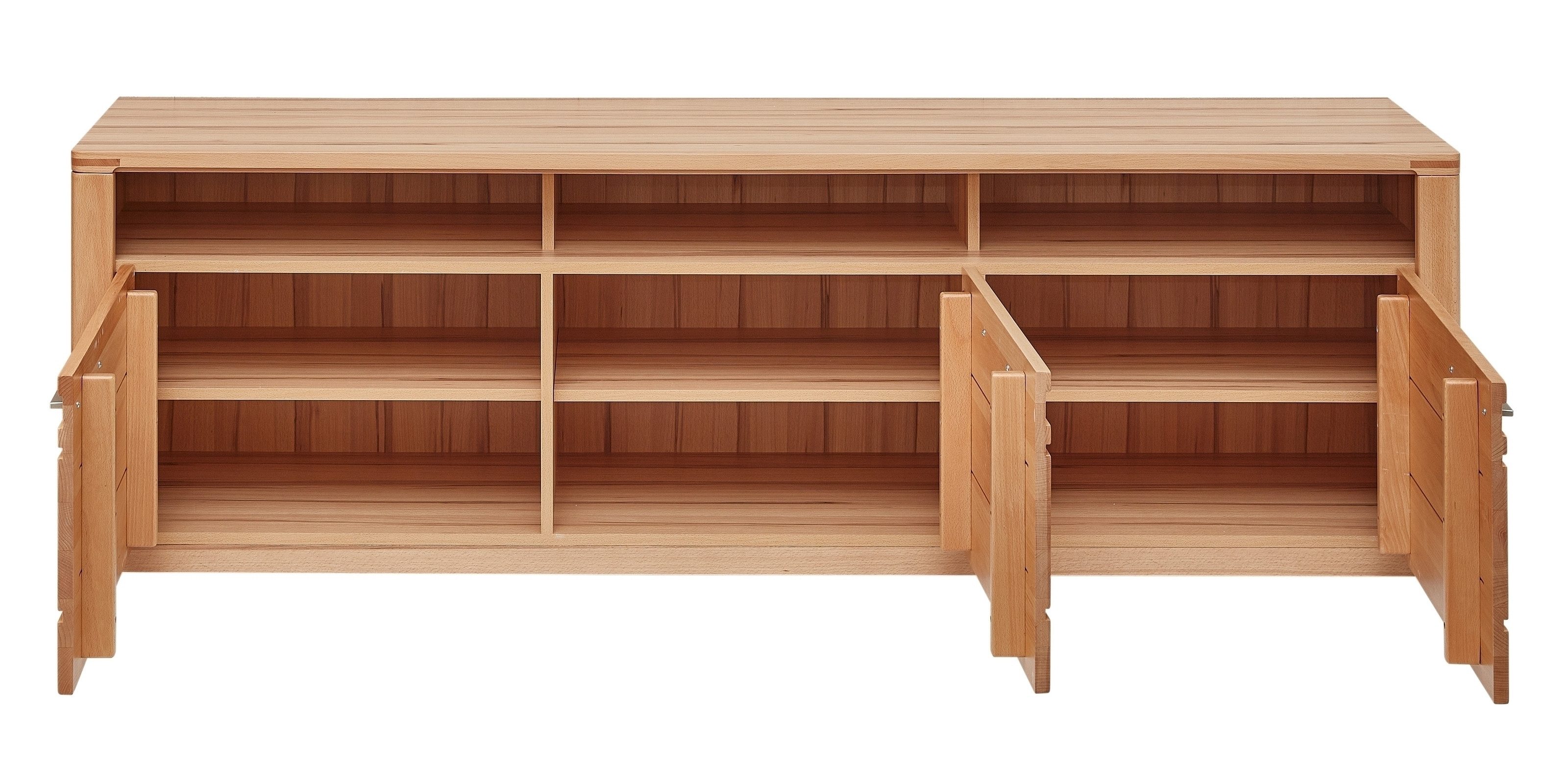 freiraum Lowboard Nature One, 3 Türen, 3 Fächer, in Kernbuche teilmassiv - 190x58x45cm (B/H/T)