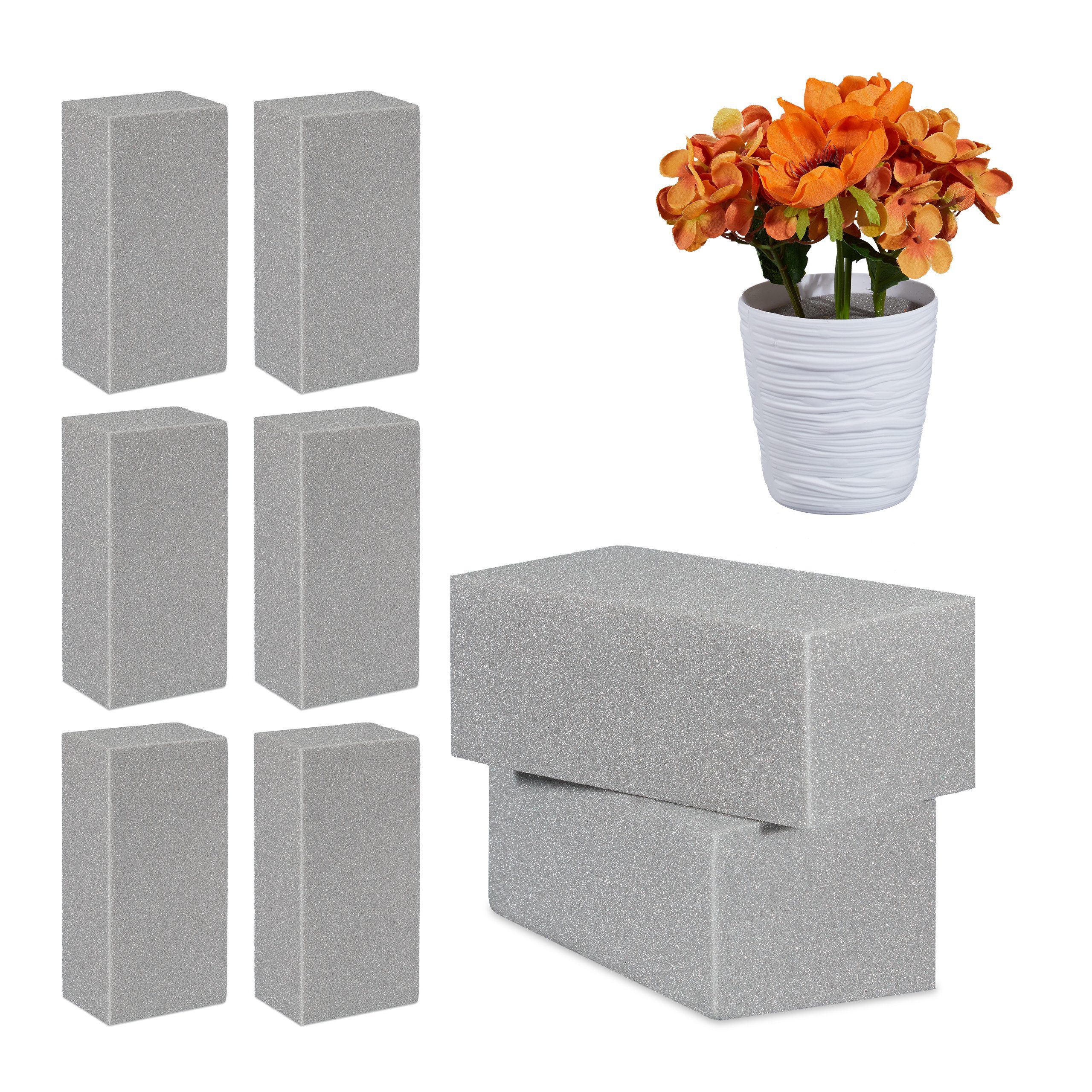 Schaumgummi 8 x Steckschaum für Trockenblumen
