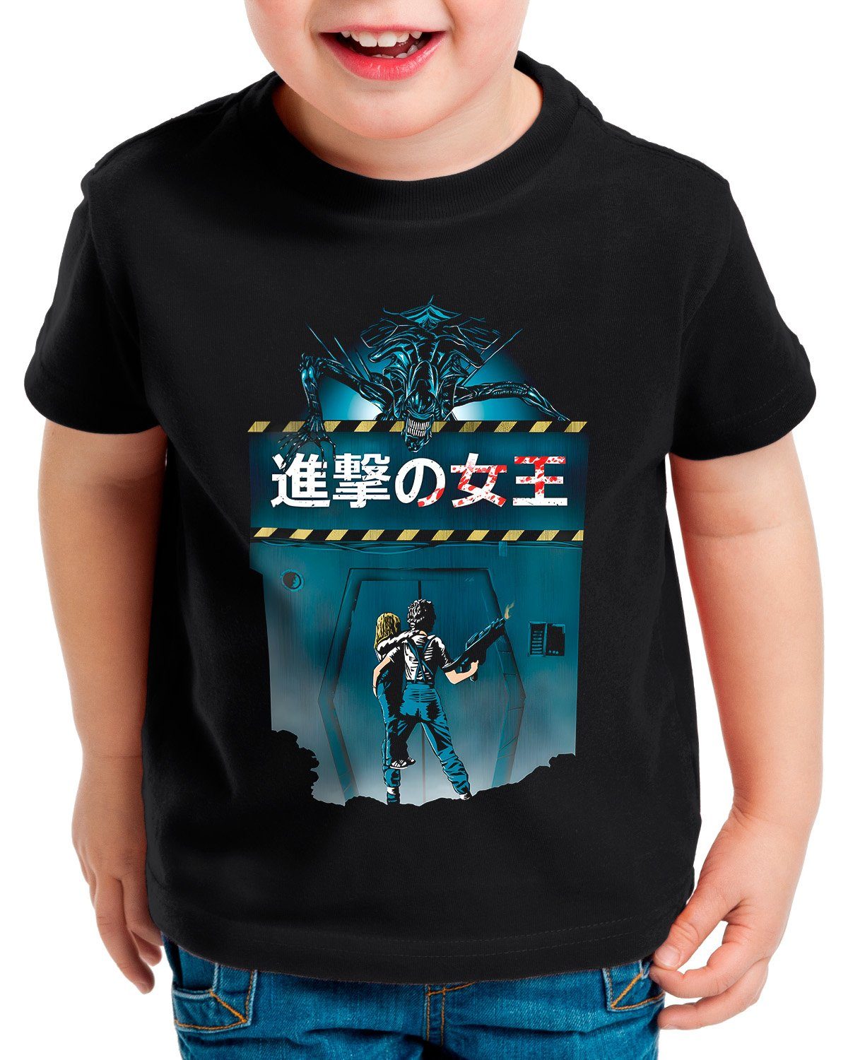 style3 Print-Shirt Kinder T-Shirt Queen Attack xenomorph alien ridley scott predator