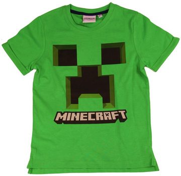 Minecraft T-Shirt MINECRAFT T-SHIRT green Pixel Logo Kindershirt Gr.116 128 140 152 Jungen + Mädchen 6 8 10 12 Jahre