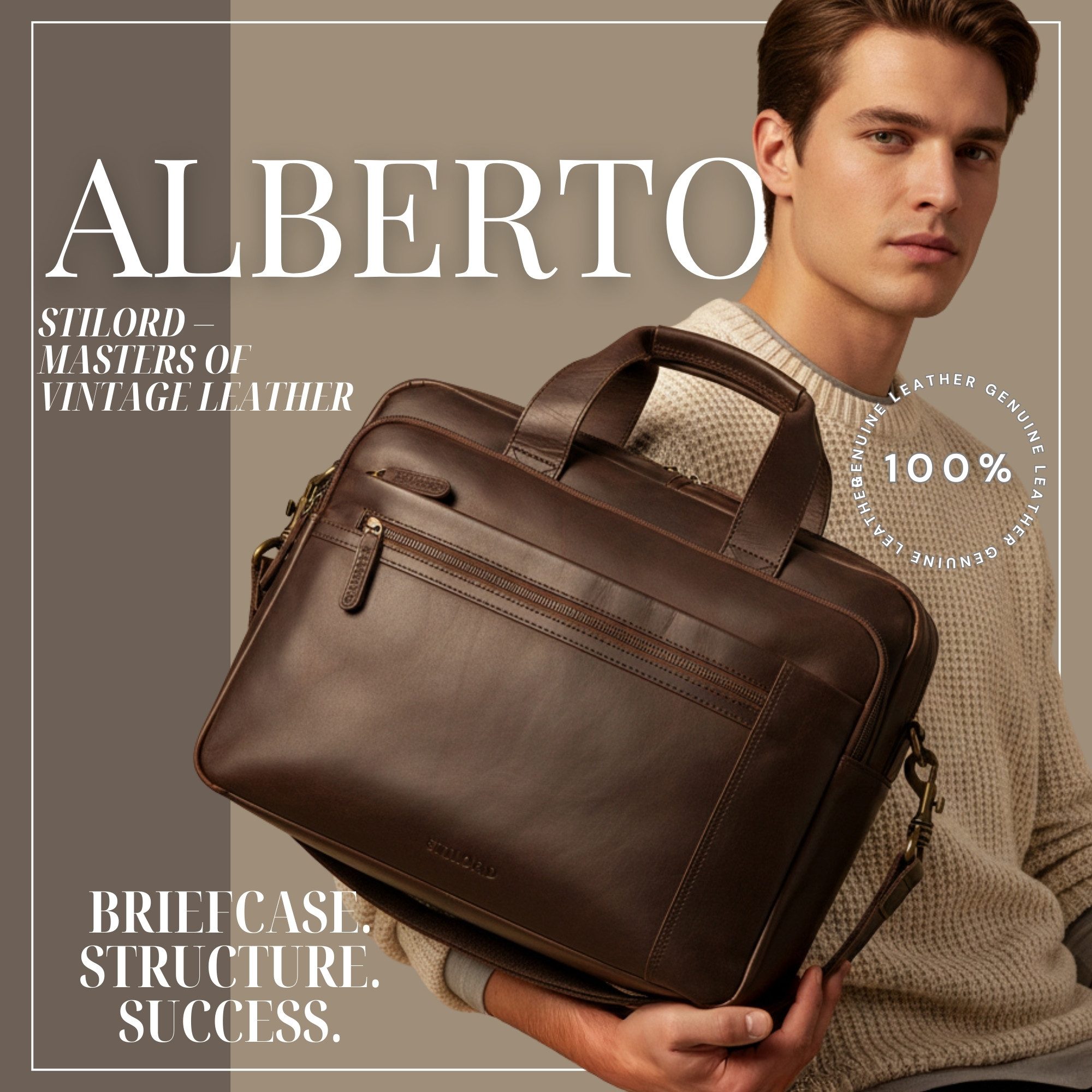 STILORD Laptoptasche "Alberto" Geräumige Laptoptasche 15.6 Zoll Leder für H günstig online kaufen