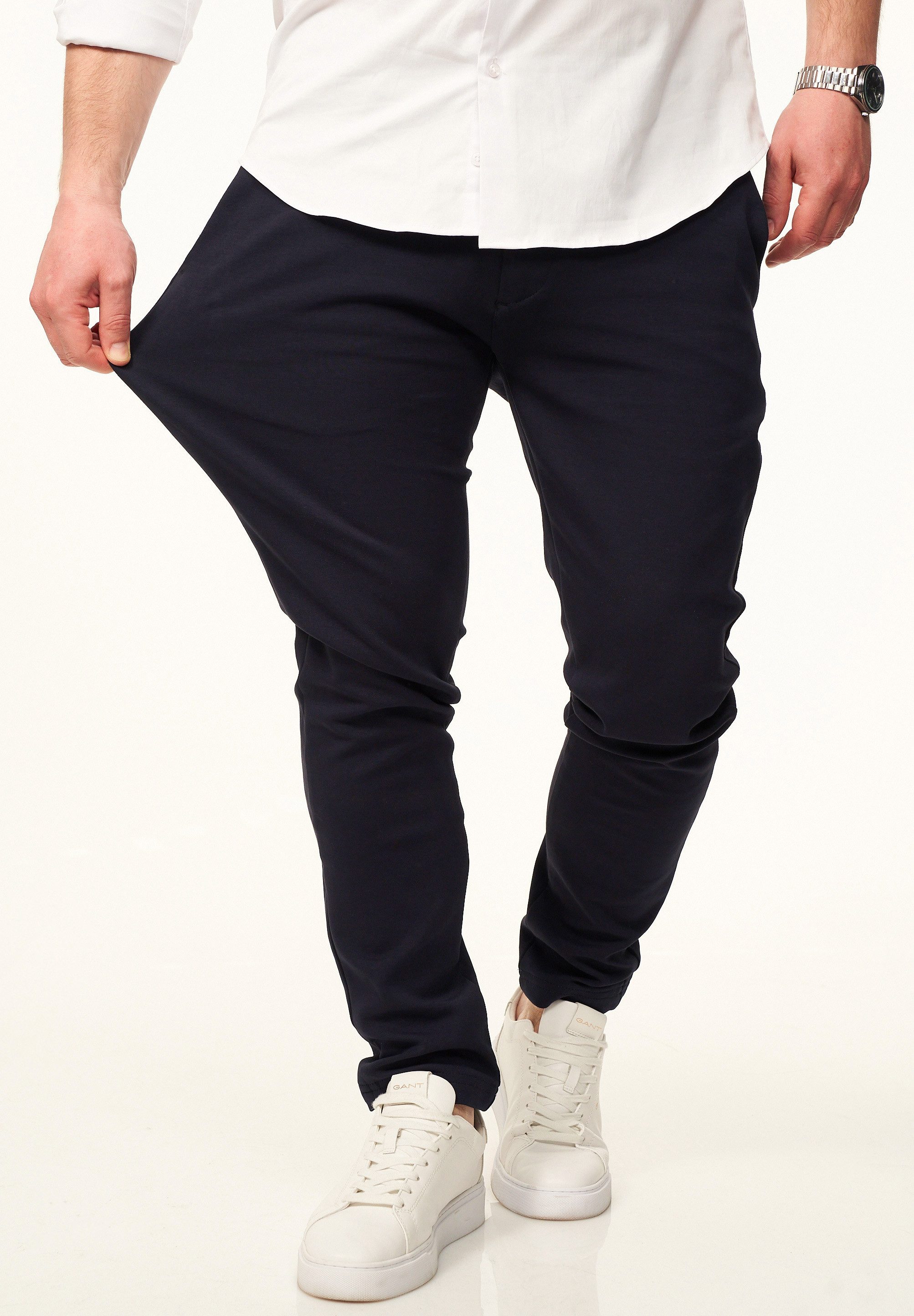 behype Chinohose mit Super Stretch als Performance Pants in Slim-Fit Herren Stoffhose elegant & casual – 6% Ultra-Flex Stretch