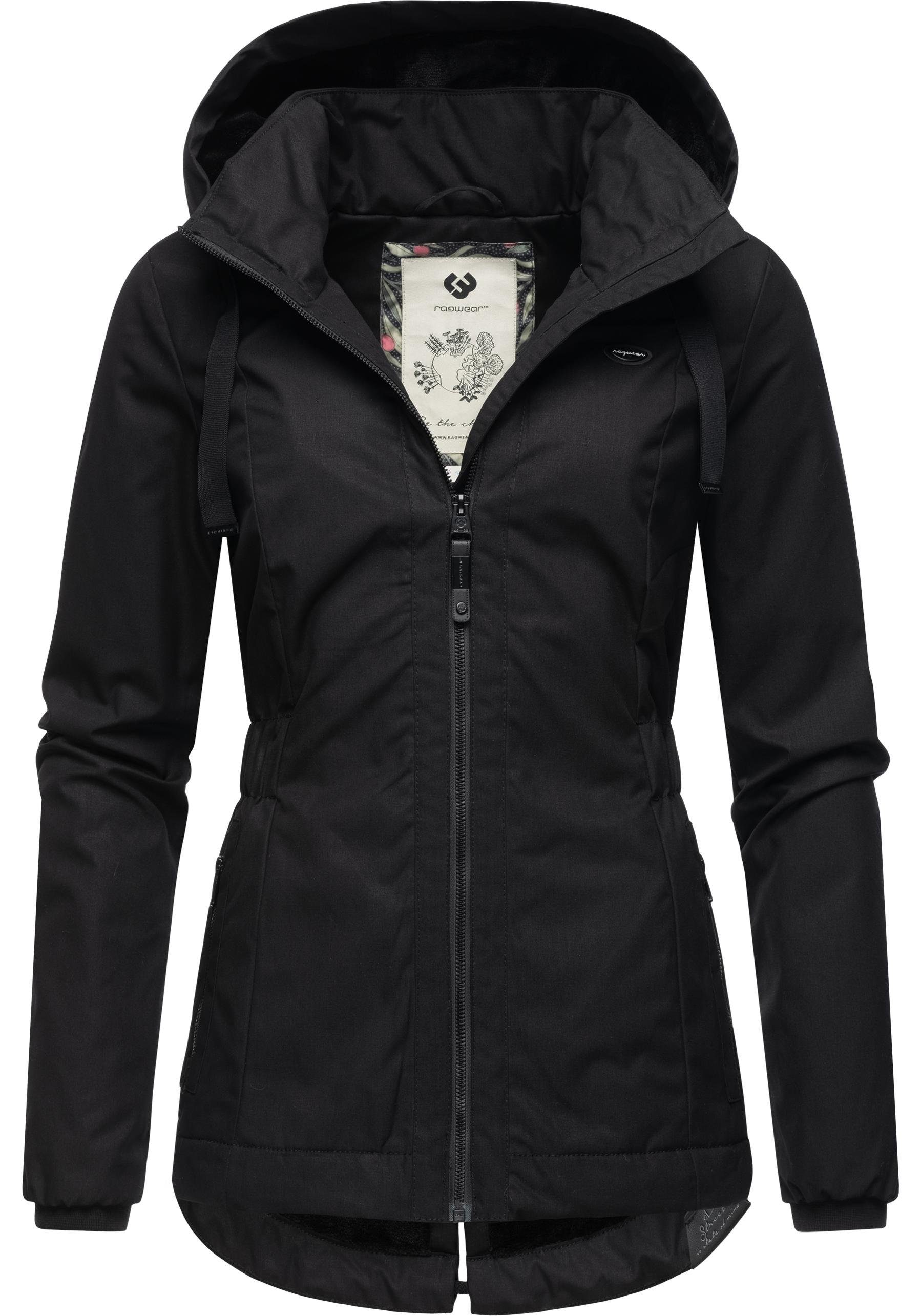 Ragwear Outdoorjacke Varvarra stylische Übergangsjacke mit großer Kapuze
