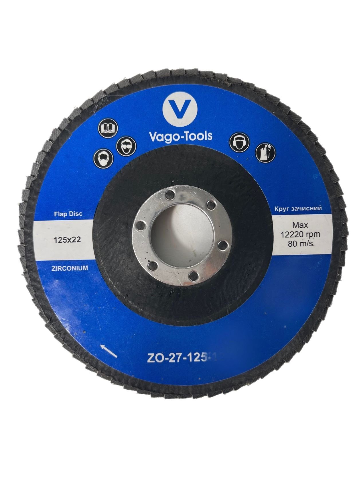 VaGo-Tools Schleifscheibe Fächerschleifscheiben 125mm P60 flach Blau 10x, (Packung)