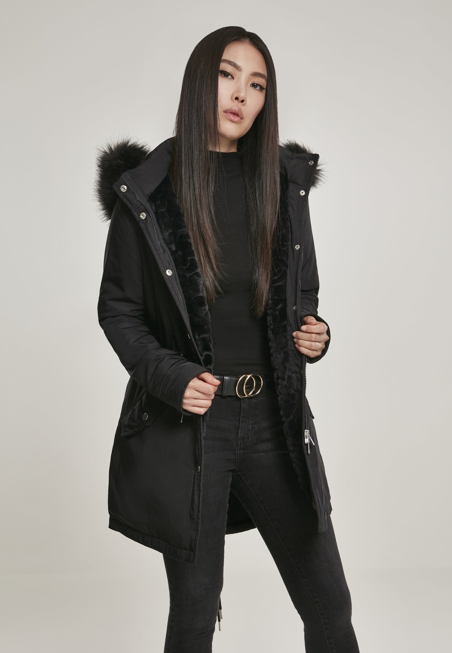 URBAN CLASSICS Winterjacke »Urban Classics Damen Ladies Faux Fur Parka«  online kaufen | OTTO