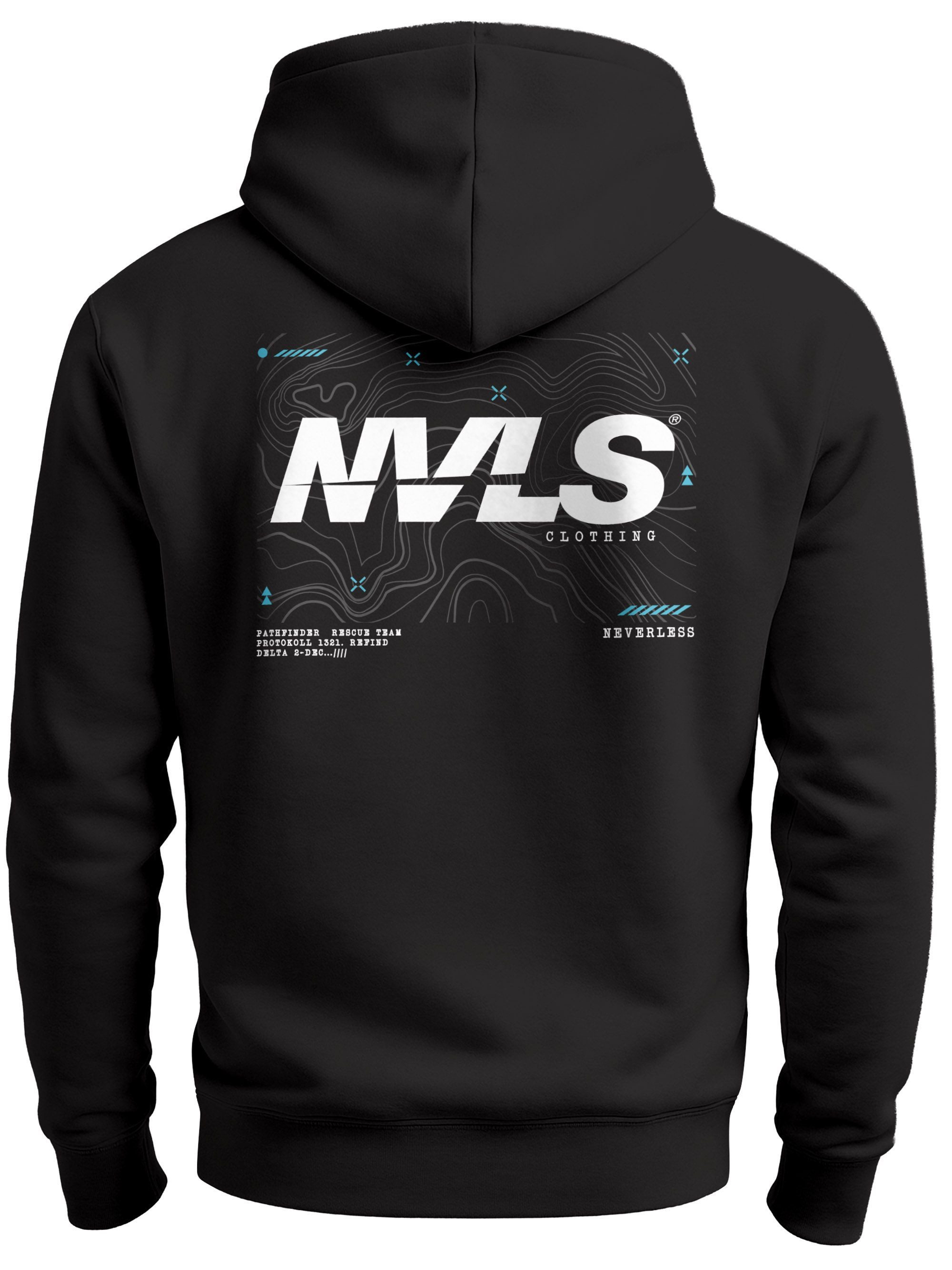 Neverless Hoodie Hoodie Backprint Herren Aufdruck Grafik Topografie Adventu günstig online kaufen