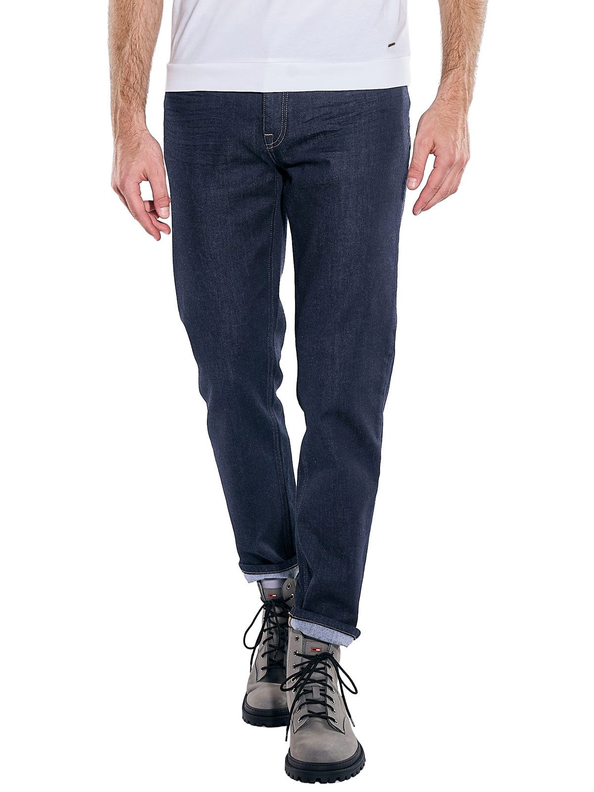 emilio adani Stretch-Jeans Herren Jeans mit dunkler Waschung, Saphirblau