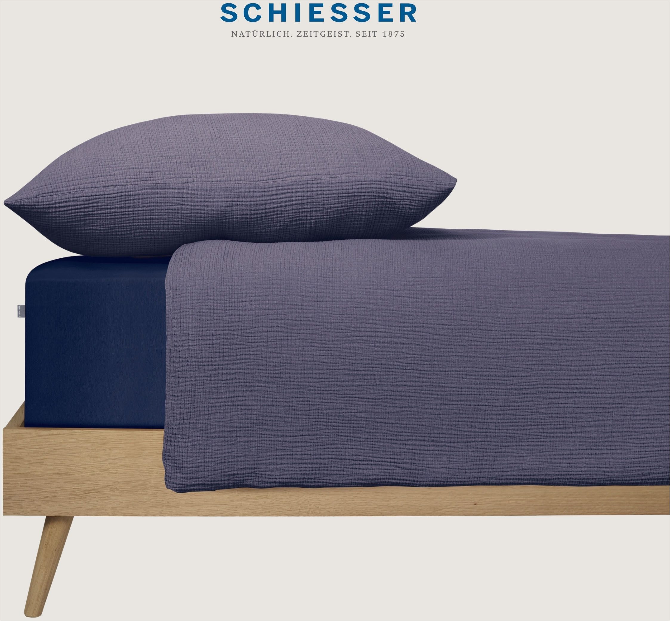 Schiesser Bettwäsche »Molly aus softer Musselin-Qualität in gedeckten, natü günstig online kaufen