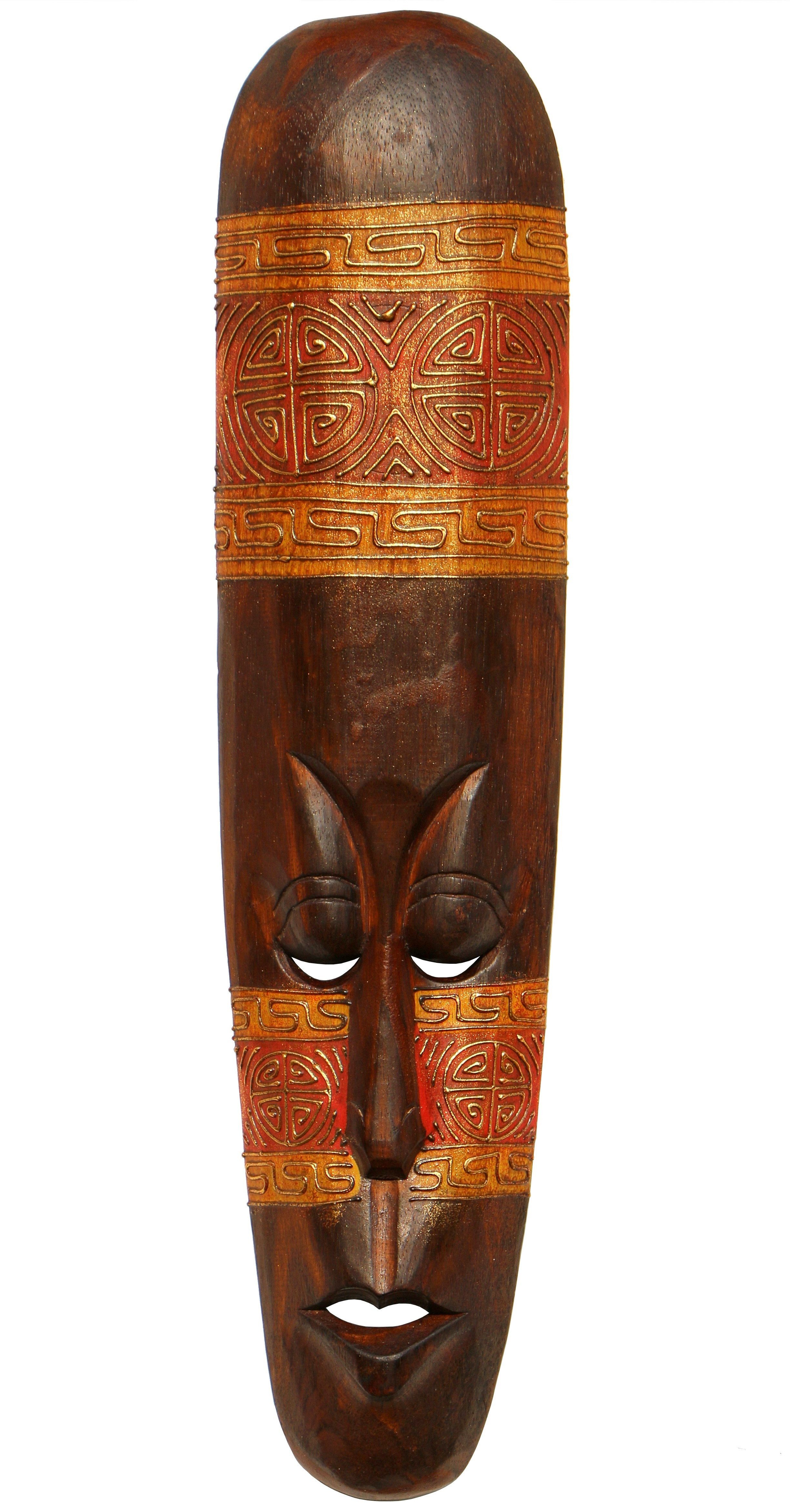 Wogeka Wanddekoobjekt Wand-Maske Gold Ethno 50 cm zum aufhängen Afrika Wand günstig online kaufen