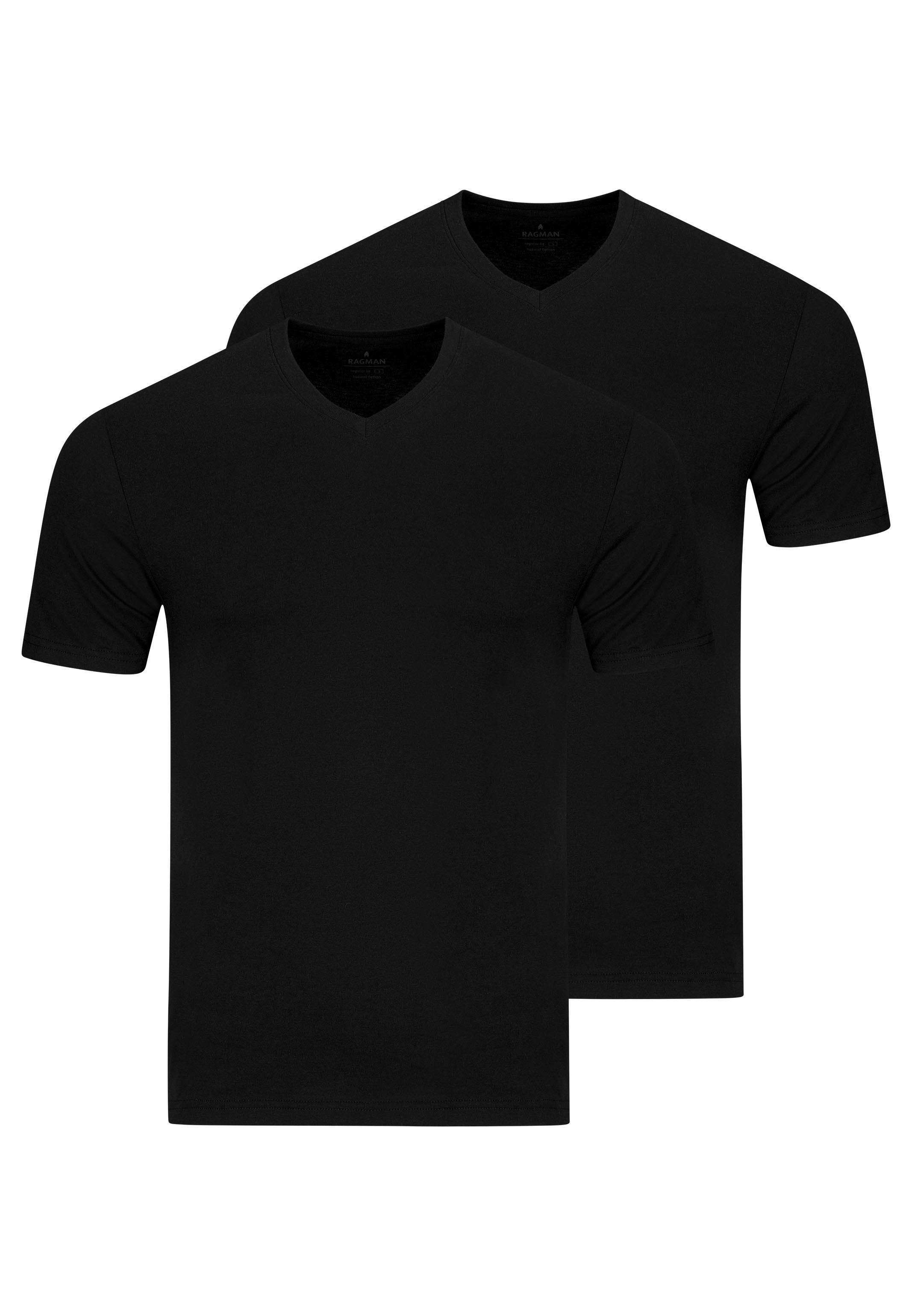 RAGMAN Unterhemd 2er Pack Basic (Spar-Set, 2-St) Unterhemd / Shirt Kurzarm - Baumwolle - Atmungsaktiv