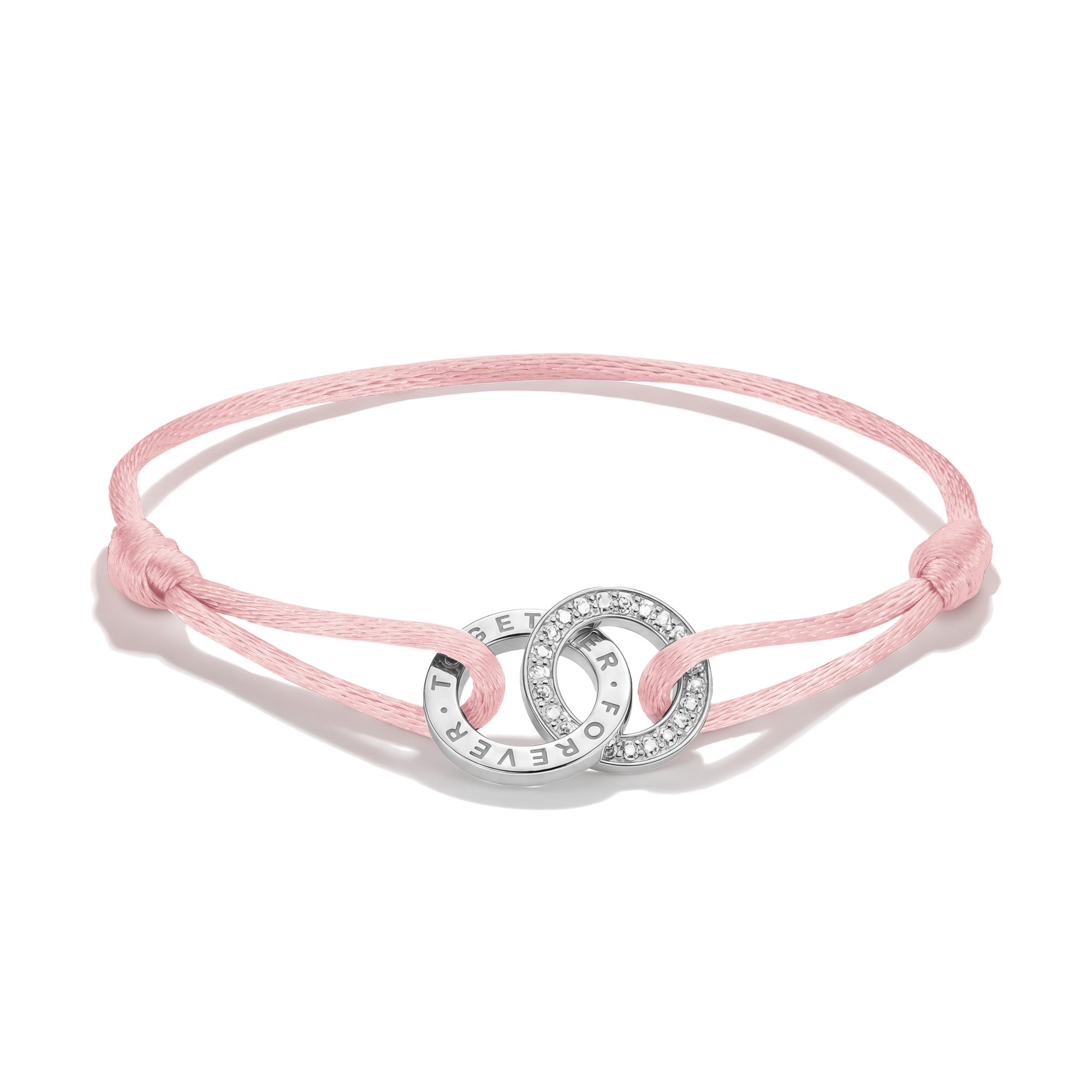 THOMAS SABO Armband Together Textilarmband, mit Zirkonia (synth)