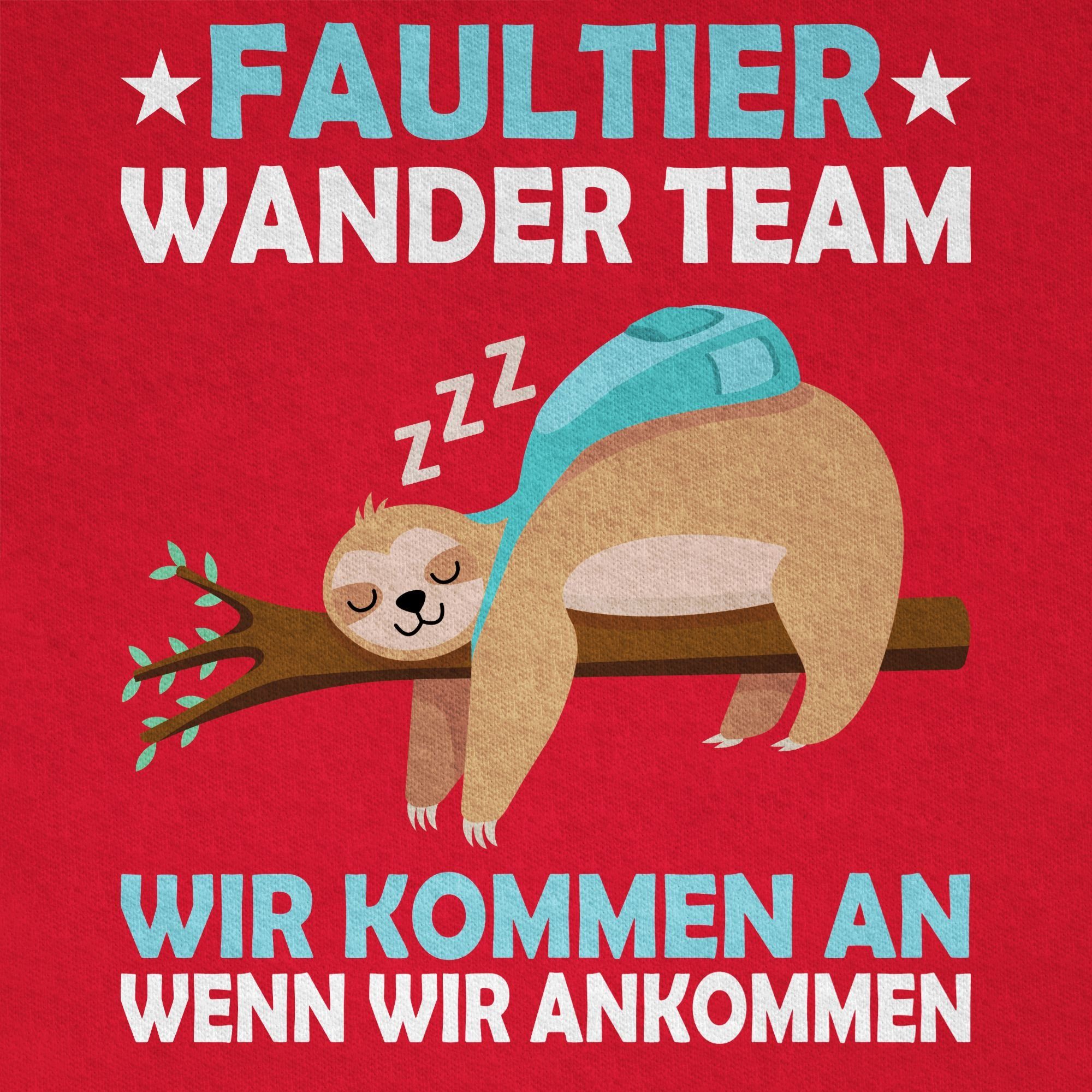 Rot Faultier Team Wander 3 Shirtracer T-Shirt Statement Sprüche Kinder Hiking