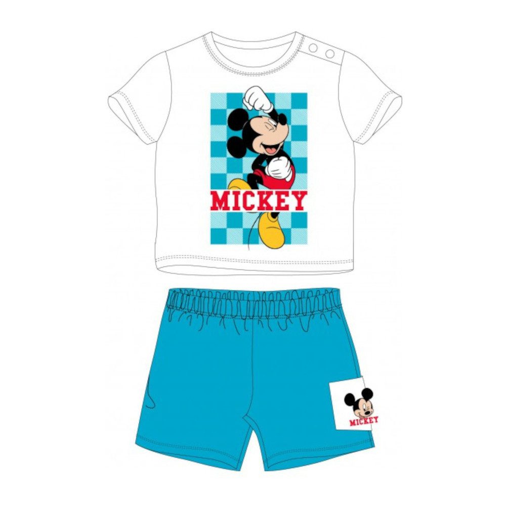 Disney Mickey Mouse Shirt & Hose Baby-Bekleidungs-Set 'Fröhliche Mickey Mouse', Kurzarmshirt & kurze (Set, 2-tlg)