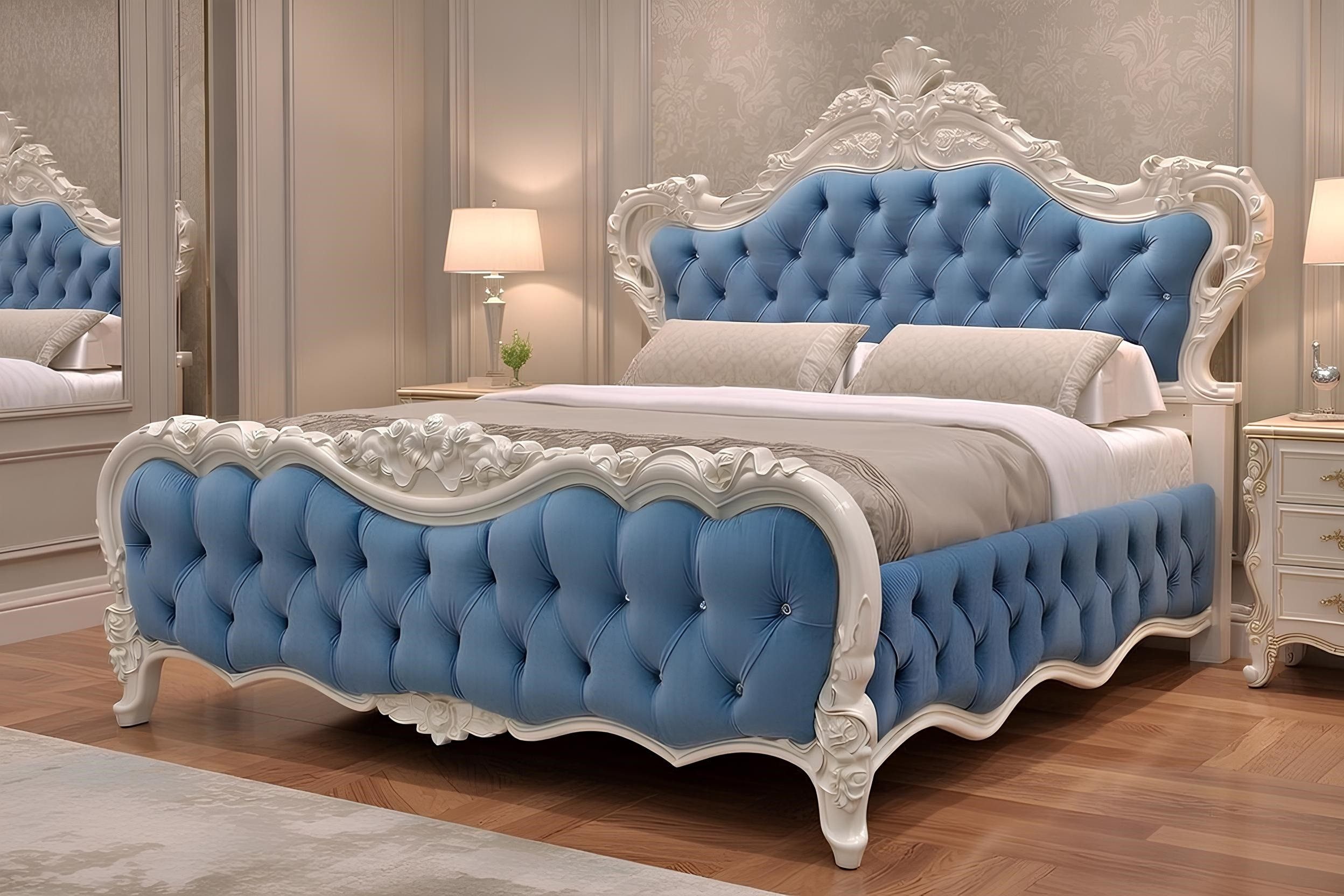 JVmoebel Bett Stilvolles Bett aus Qualitäts-Holz mit markantem Sofort (Bett), Made in Europa