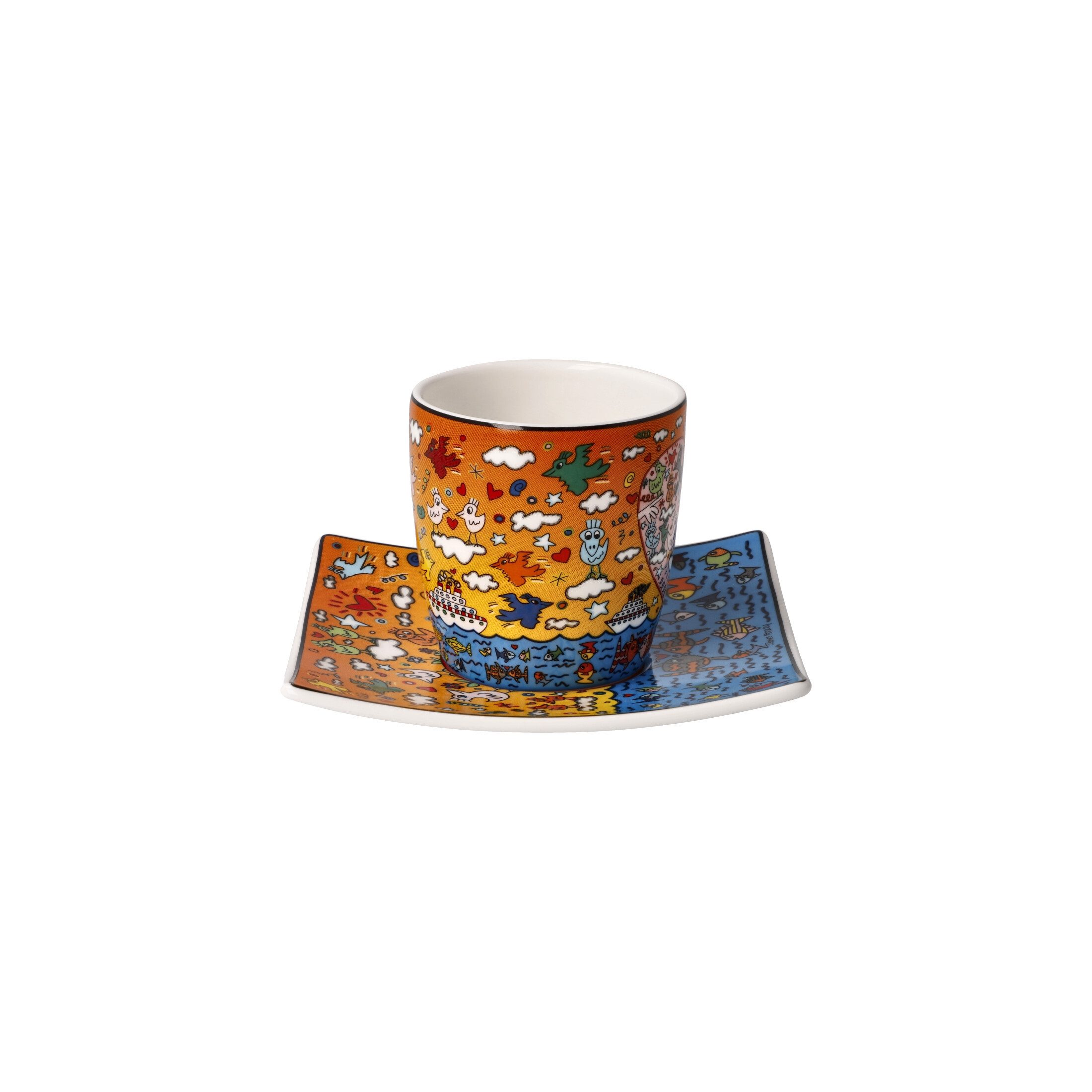 Goebel Espressotasse James Rizzi, Porzellan, Spülmaschinengeeignet, Mehrfarbig, The Romance of the Sea, H: 6.5cm