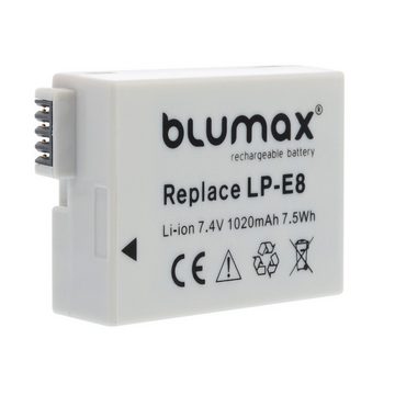 Blumax Set mit Lader für Canon LP-E8 EOS 550D 1020 mAh Kamera-Ladegerät