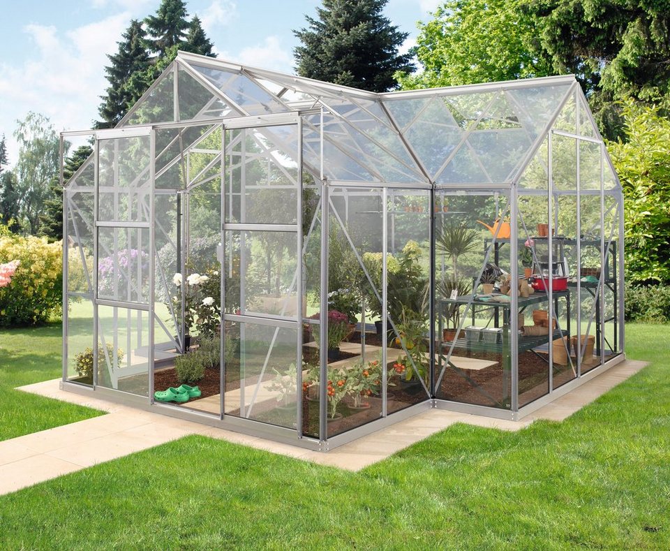 Vitavia Gewächshaus »Sirona«, BxTxH: 381 x 381 x 254 cm, 3 mm Wandstärke, mit Fundamentrahmen