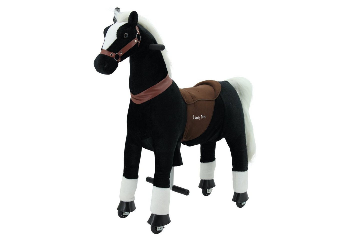 Sweety-Toys Reittier Sweety Toys 7325 Reittier Pferd BLACKY auf Rollen für 4 bis 9 Jahre