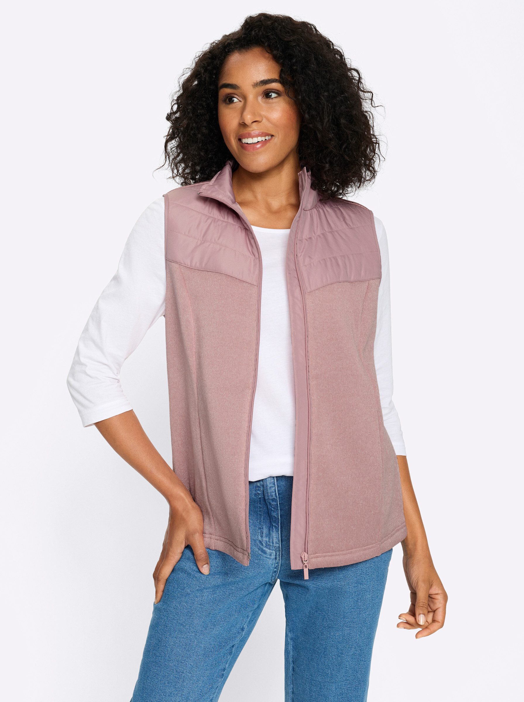 Jerseyweste Strickfleece-Weste