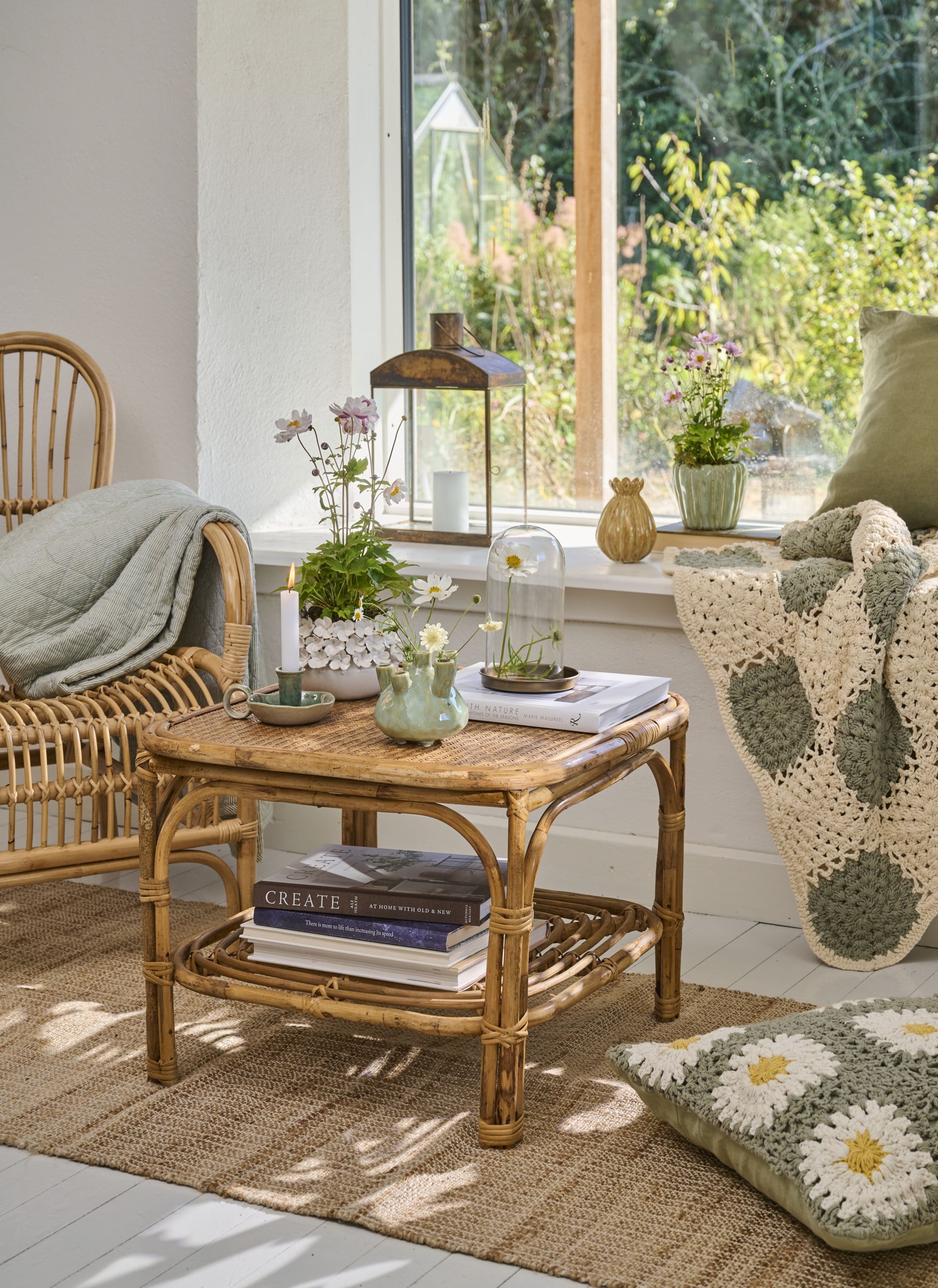Ib Laursen Beistelltisch Ib Laursen Tisch Couchtisch Beistelltische mit Ablage Rattan