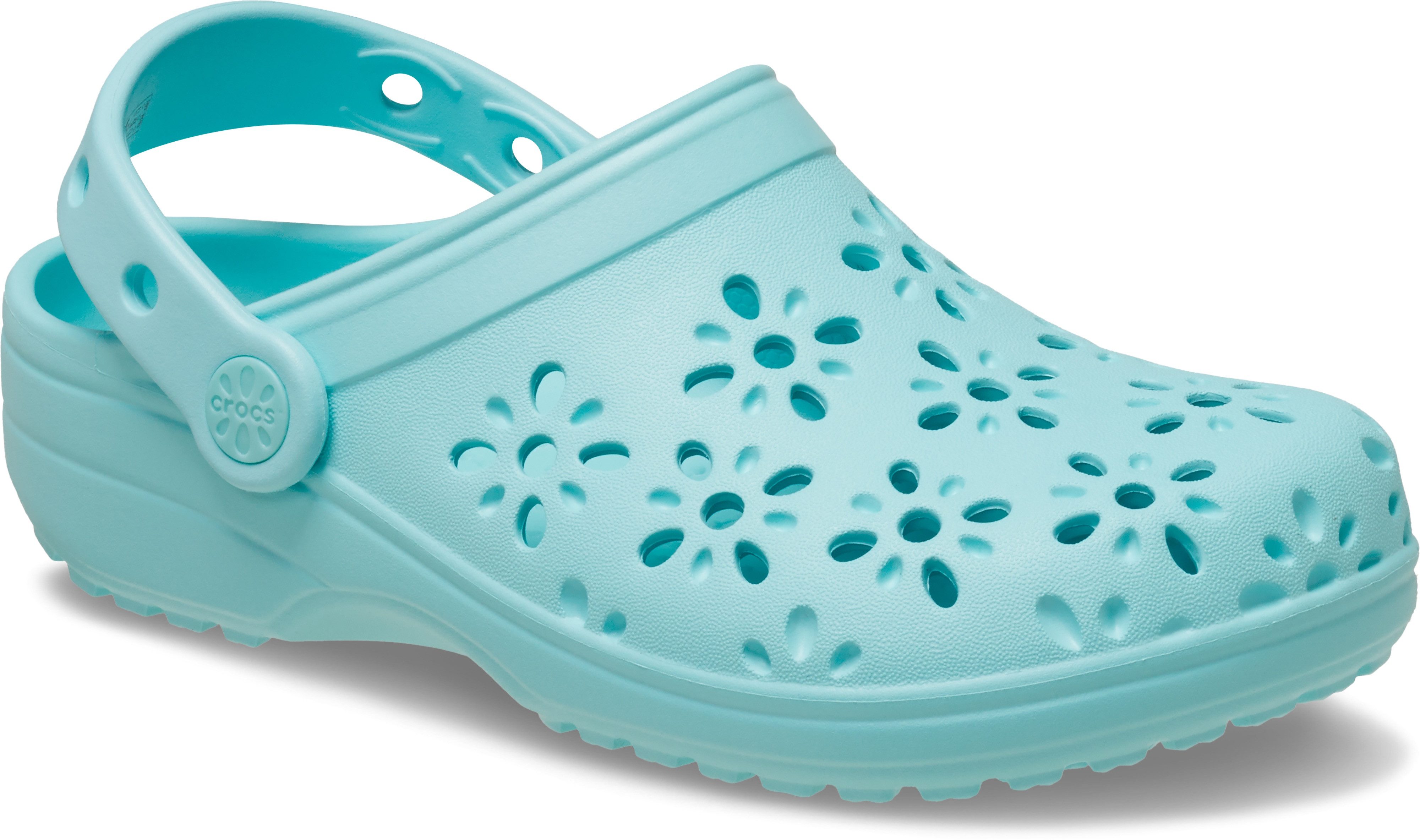 Crocs Classic Floral Cut Out Clog Clog Sandale mit schwenkbarem Fersenriemen
