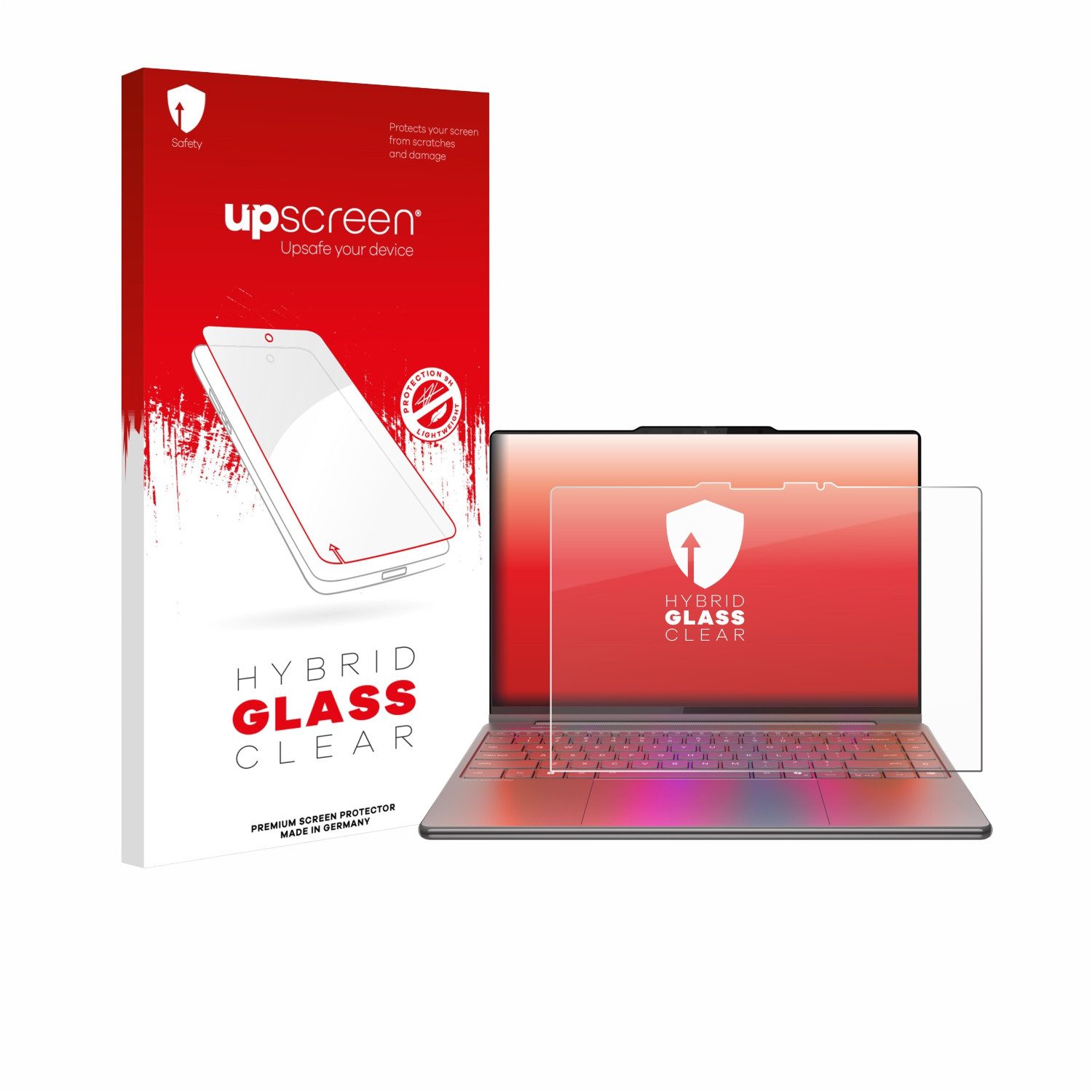 upscreen Displayschutzglas Folie für Lenovo Yoga 9i 2-in-1 Gen 10 Aura Edition 14", Schutzfolie Glas Panzer Display Schutz klar