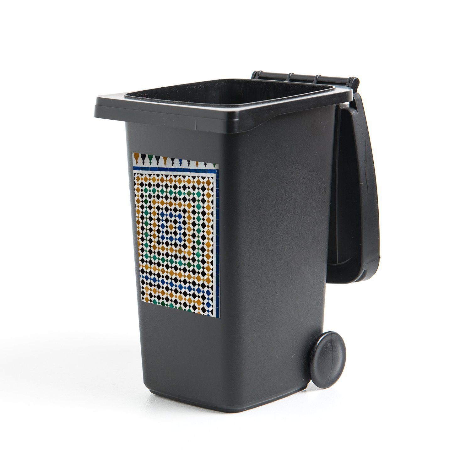 St), Labyrinth marokkanisches Abfalbehälter (1 Mülleimer-aufkleber, wie Container, Wandsticker Mülltonne, Art Sticker, aussieht Mosaik, das Ein MuchoWow eine