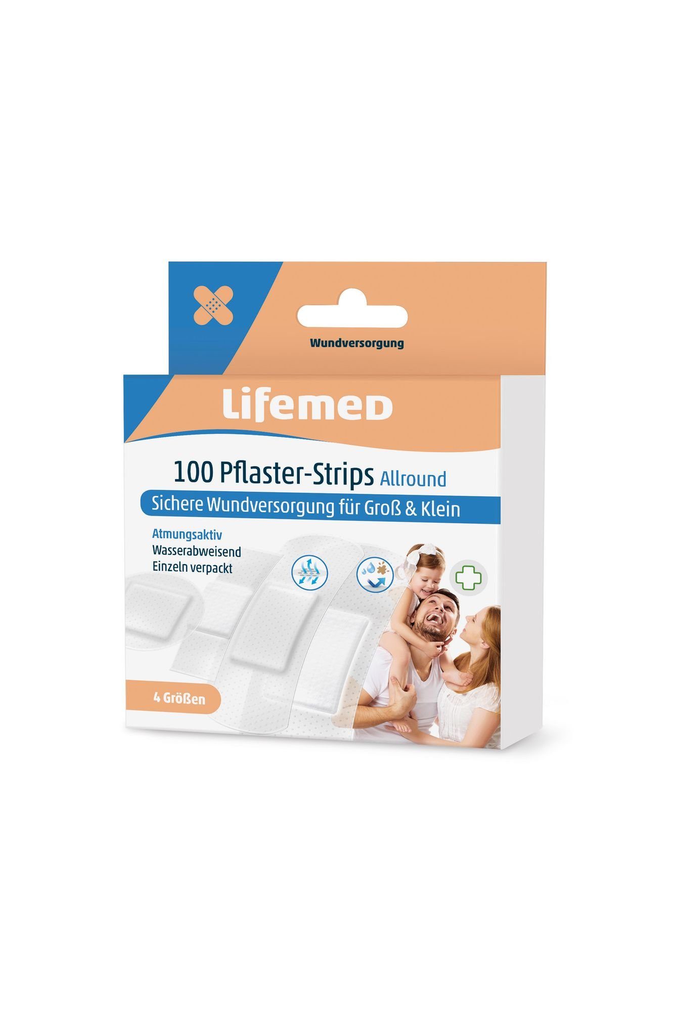 LifeMed Wundpflaster 100 Lifemed Pflaster-Strips halbtransparent Allround 4 Größen