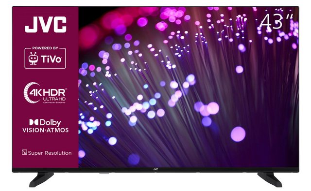 JVC LT-43VU3455 LCD-LED Fernseher (108 cm/43 Zoll, 4K Ultra HD, TiVo Smart TV, TiVo Smart TV, HDR Dolby Vision, Dolby Atmos, Triple-Tuner)